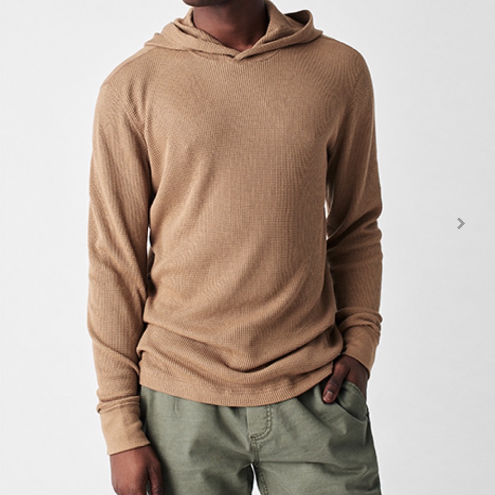 Faherty Legend waffle hoodie chestnut